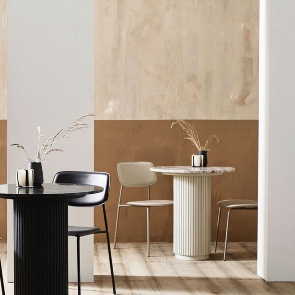 Erie Rundt Cafebord ø70 Beige Marmor New Fra Nordal