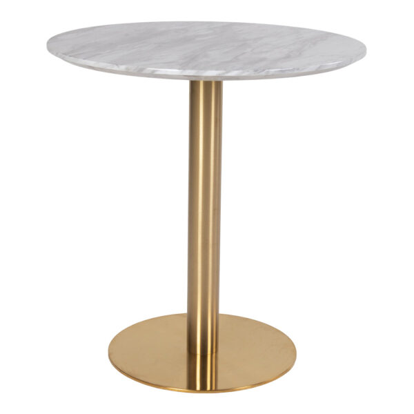 Bolzano Spisebord Spisebord Top I Marmorlook Med Ben I Messinglook ø70x75cm Fra Housenordic - 5713917002696