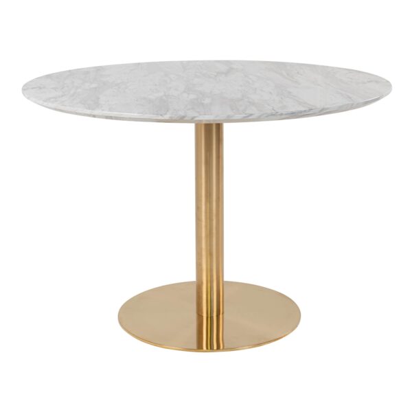 Bolzano Spisebord Spisebord Top I Marmorlook Med Ben I Messinglook ø110x75cm Fra Housenordic - 5713917002719