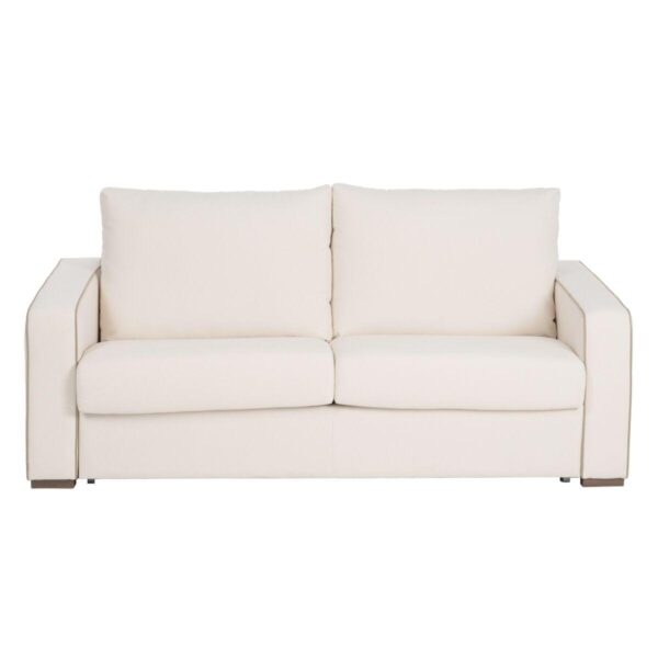 Sofa 195 X 95 X 88 Cm Syntetisk Stof Flødefarvet Fra Boligcenter - 8445146090652