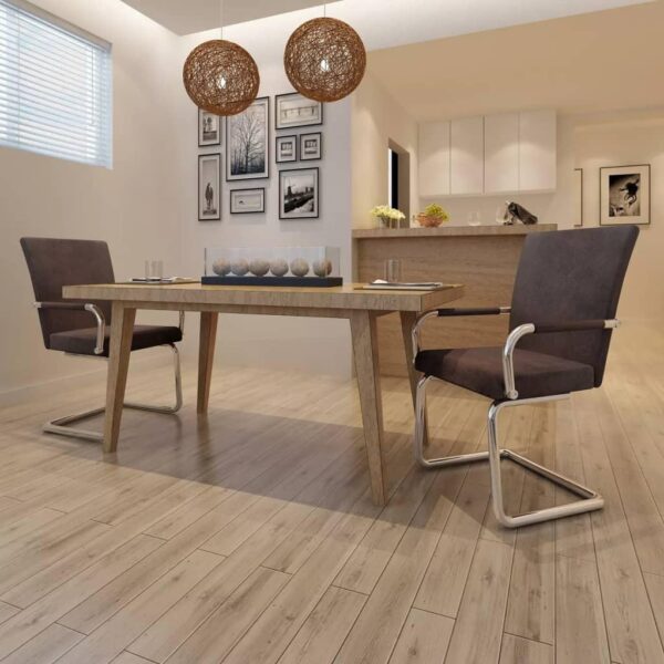 Spisebordsstole Med Cantilever 2 Stk åndbart Kunstlæder Brun - 8718475869351