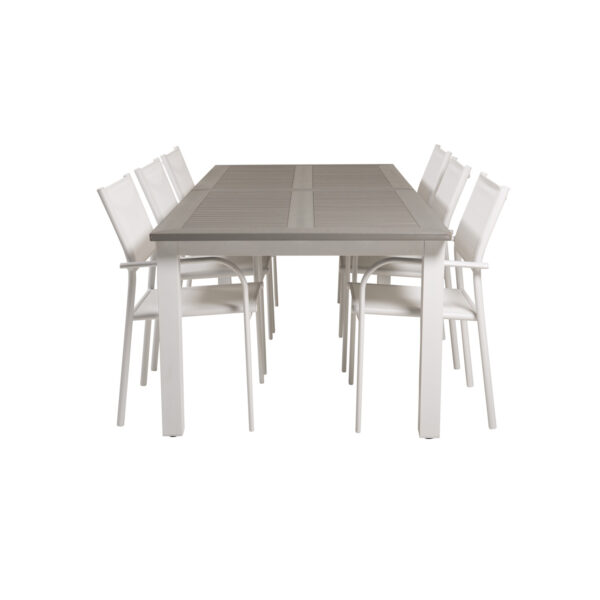Venture Design Havesæt M Albany Bord M Udtræk Og 6 Santorini Stole M Armlæn Aintwood Alu Fra Venture Design