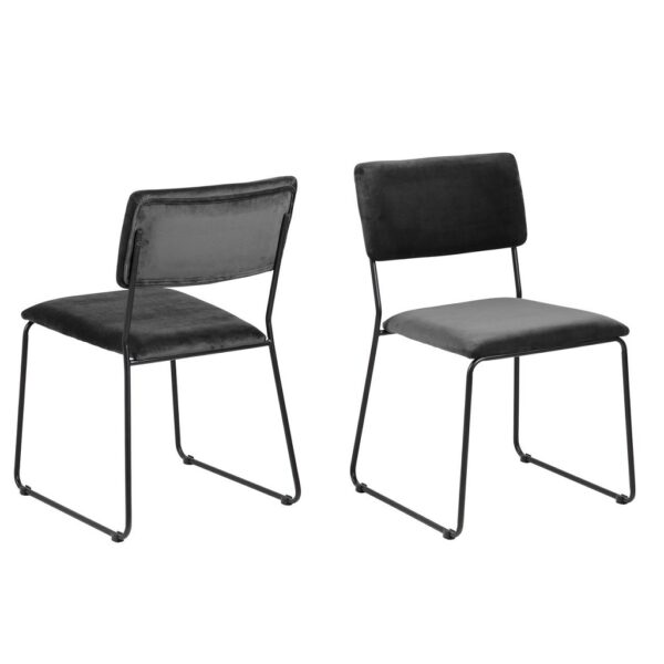 2 X Cornelia Spisebordsstol Mørkegrå Stof