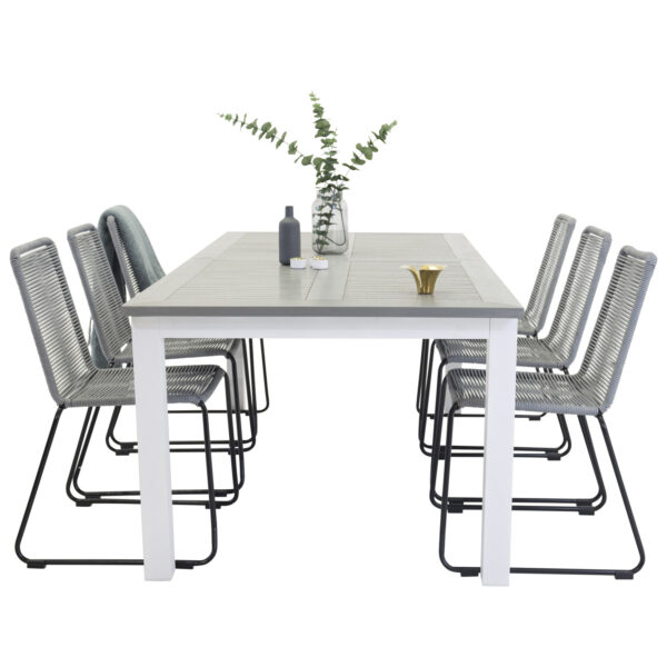 Venture Design Havesæt M Albany Bord M Udtræk Og 6 Lindos Stole Aintwood Alu Reb Stål Fra Venture Design