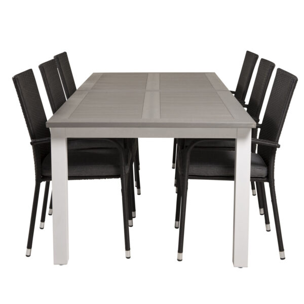 Venture Design Havesæt M Albany Bord M Udtræk Og 6 Anna Stole M Armlæn Aintwood Alu Rattan Fra Venture Design