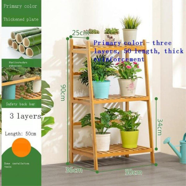 Reol I Bambus Med 3 Hylder 50 X 90 Cm
