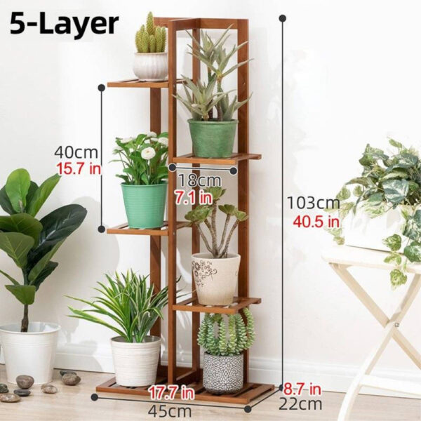 Reol I Bambus Med 5 Hylder Str 45x22x103cm