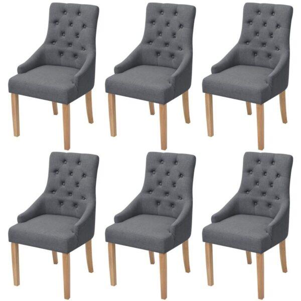 Spisebordsstole 6 Stk Stof Mørkegrå - 8718475552420
