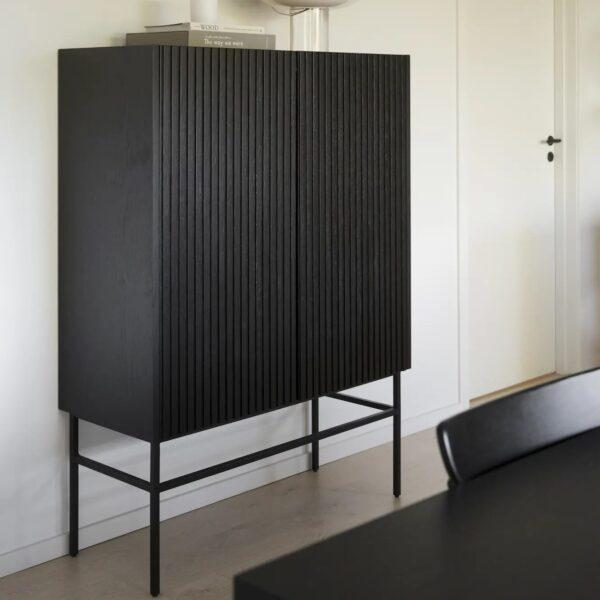 Halifax Skab I Sortlakeret Eg Bredde 100 Cm - 7,34013E+12