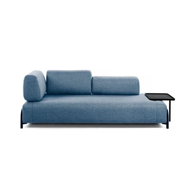 Laforma Compo 3 Pers Sofa M Stor Bakke Blå Stof Og Metal Fra Laforma - 8433840554389