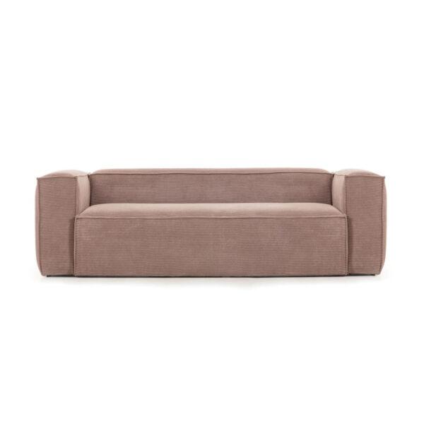 Laforma Blok 2 Pers Sofa Lyserød Fløjl Fra Laforma - 8433840570037