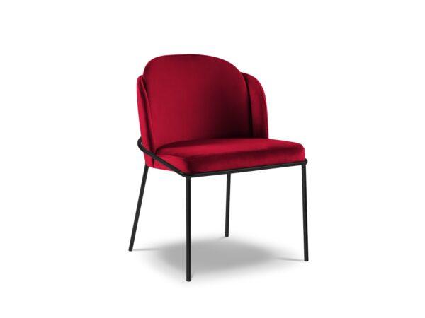 Micadoni Limmen Spisebordsstol Rød Fløjl Og Sort Metal Fra Micadoni - 5903614402343