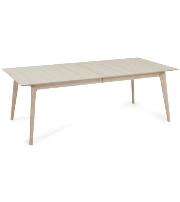 Porto Spisebord M 2 Tillægsplader Hvidolieret Egetræsfinér Og Træ 95x170 270 Fra Furnhouse - 5714365010509