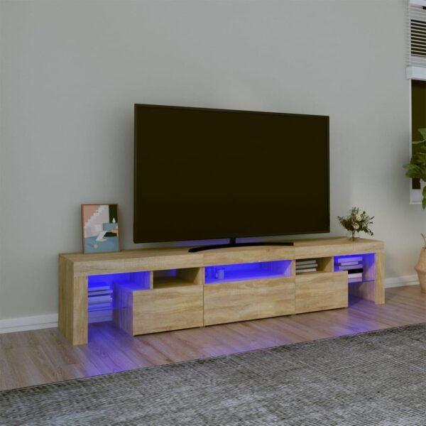 Tv Bord Med Led Lys Sonoma Eg 200x36 5x40 Cm - 8720845649609