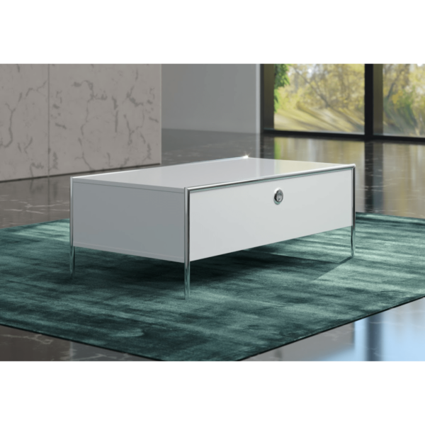 Sofabord Med Klappe Højglans Lak Krom Ramme Ben Fra Forma Furniture - 4251585545271