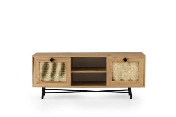 Begonya Tv Bord M 2 Låger Og 1 Hylde Egefarvet Melamin 140x40 Fra Nordvärk - 8682870168626
