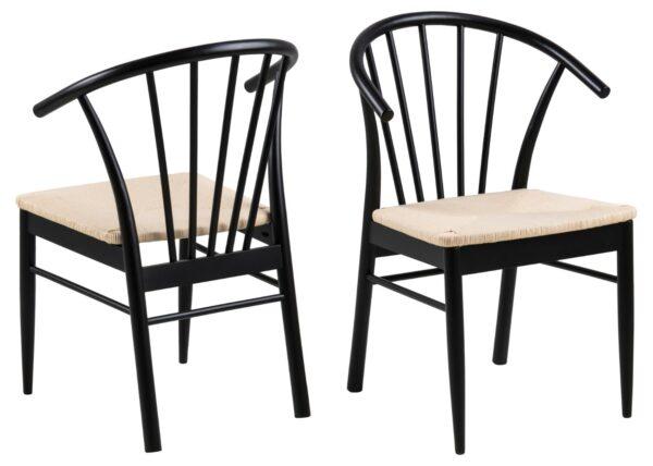 Act Nordic Cassandra Spisebordsstol M Armlæn Off White Papirflet Og Sort Eg Fra Act Nordic - 5713941256577