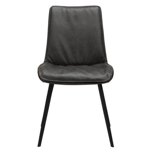 Dan Form Fierce Spisebordsstol Vintage Grå Kunstlæder Og Sort Stål Fra Dan Form - 5710172076684