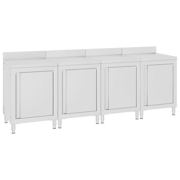 Kommercielt Køkkenbord Med Skab 240x60x96 Cm Rustfrit Stål - 8720286198056