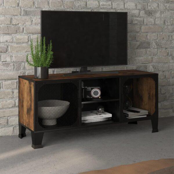 Tv Skab 105x36x47 Cm Meal Og Mdf Rustikbrun - 8720286588215