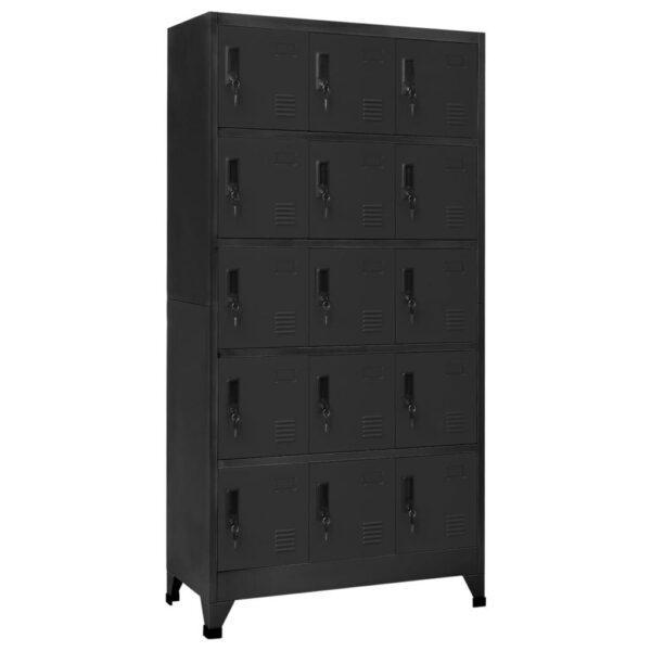 Skab 90x40x180 Cm Stål Antracitgrå - 8720286701294