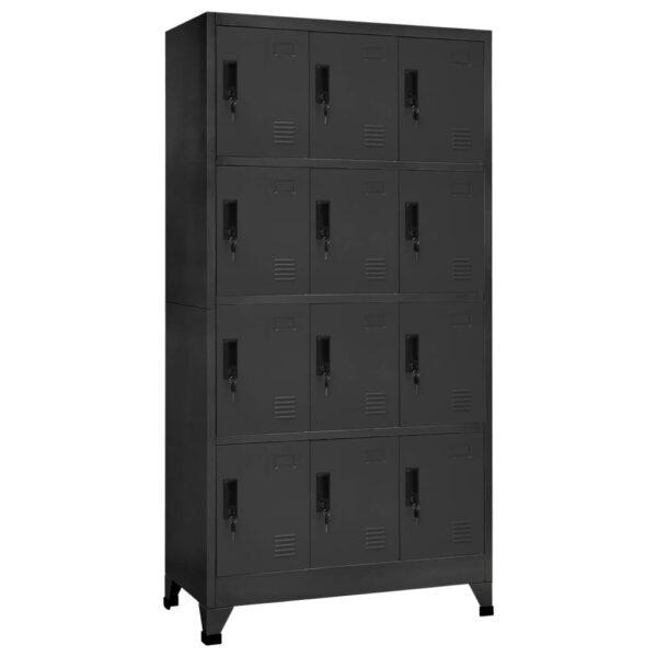 Skab 90x45x180 Cm Stål Antracitgrå - 8720286701218
