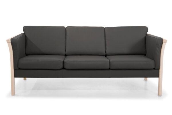 Oxford 3 Pers Sofa Sort Læder Fra Myhomemøbler