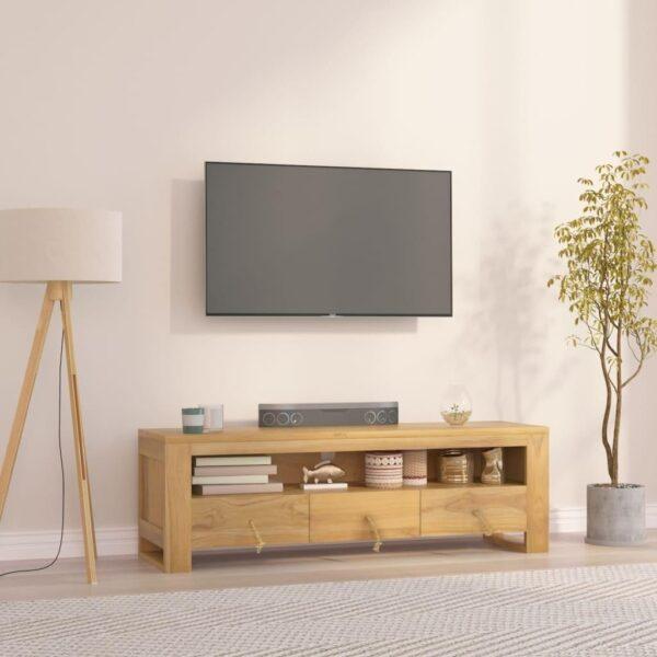 Tv Bord 110x30x35 Cm Massivt Teaktræ - 8720286819272