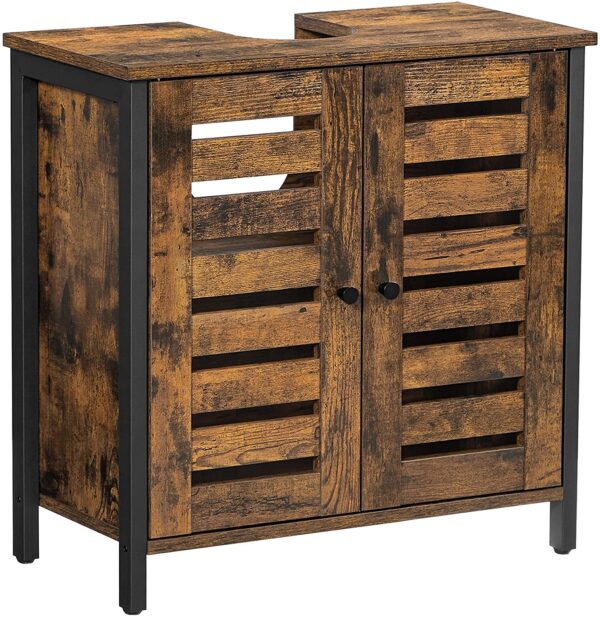 Skab Med Plads Til Vask I Retro Look Brun Fra Songmics