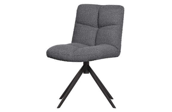 Woood Exclusive Vinny Spisebordsstol Drejelig Antracitgrå Bouclé Polyester Og Sort Metal Fra Woood Exclusive - 8714713166817