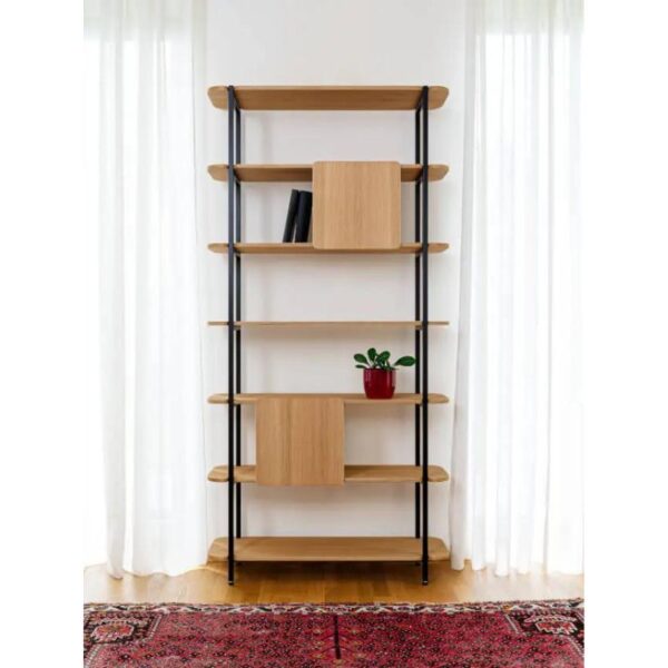 Crane Reol Med Metalben Og Afrundede Hylder Flere Varianter 150x31x198 Cm Fra Radis