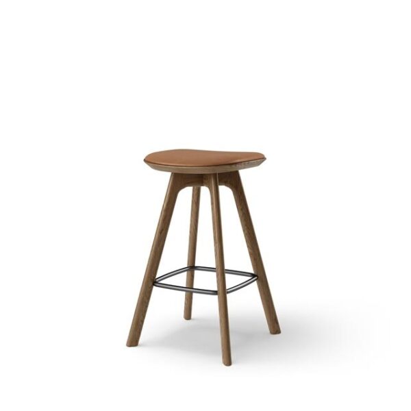 Pauline Barstol H65 Røget Egetræ Brandy Læder Fra Brdr Krüger - 5712428015782