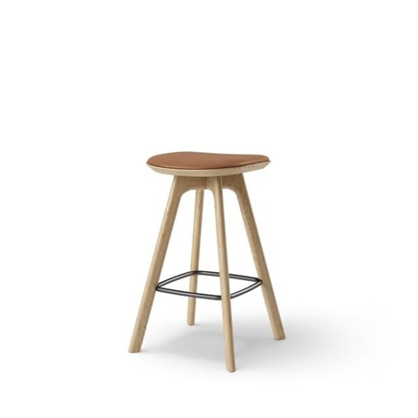 Pauline Barstol H65 Egetræ Brandy Læder Fra Brdr Krüger - 5712428015737