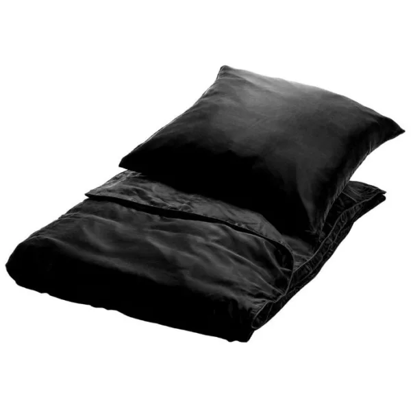 Silke Sengetøj 200x200 Cm Ensfarvet Sort Sengetøj Til Dobbeltdyne 100% Silke Fra Butterfly Silk - 5768894011445