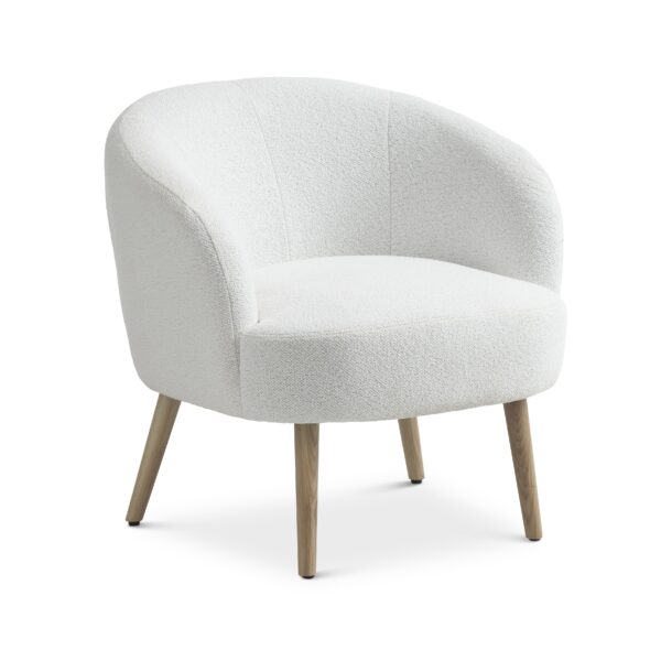 Conrad Loungestol M Armlæn Hvid Polyester Stof Og Natur Asketræ Fra Lexpo Living - 5715249031610