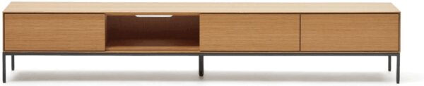 Vedrana Tv Bord Natur Sort H35x195x40 Cm Fra Kave Home - 8433840805603
