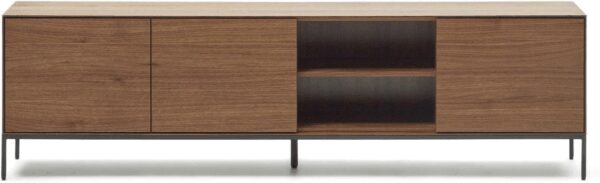 Vedrana Tv Bord Mørk Natur Sort H55x195x40 Cm Fra Kave Home - 8433840805696