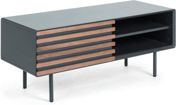 Kesia Tv Bord Sort Natur H48x120x45 Cm Fra Kave Home - 8433840467658