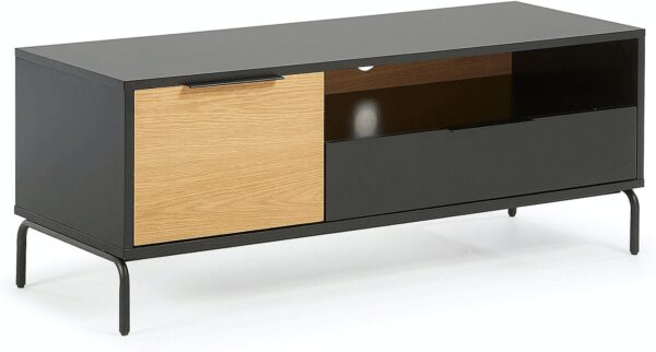 Stellar Tv Bord Sort Natur H50x120x45 Cm Fra Kave Home - 8433840514178