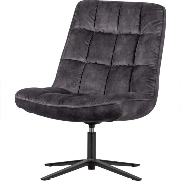 Job Loungestol Sort Fløjl Fra Woood - 8714713146253