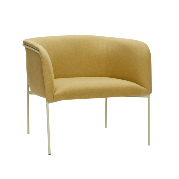 Eyrie Loungestol I Polyester Metal Gul Lysegrøn Fra Hübsch Interiør - 5712772117255