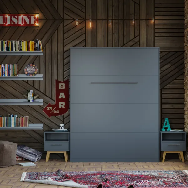 Nordic Skabsseng Høj Model 160x200 Cm Farve Skab Kejser Eg Front Hvid Højglans