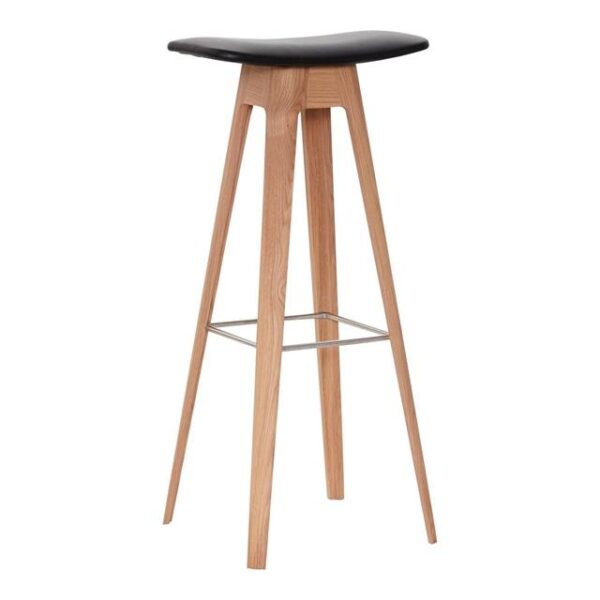 Hc1 Barstol 80 Cm Egetræ Læder Fra Andersen Furniture - 5713524013191