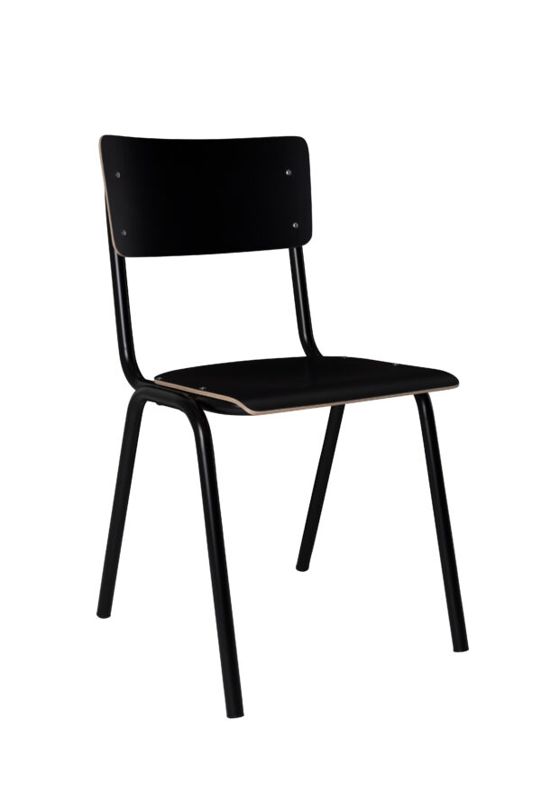 Zuiver Back To School Spisebordsstol Stabelbar Sort Hpl Og Sort Stål Fra Zuiver - 8718548003620