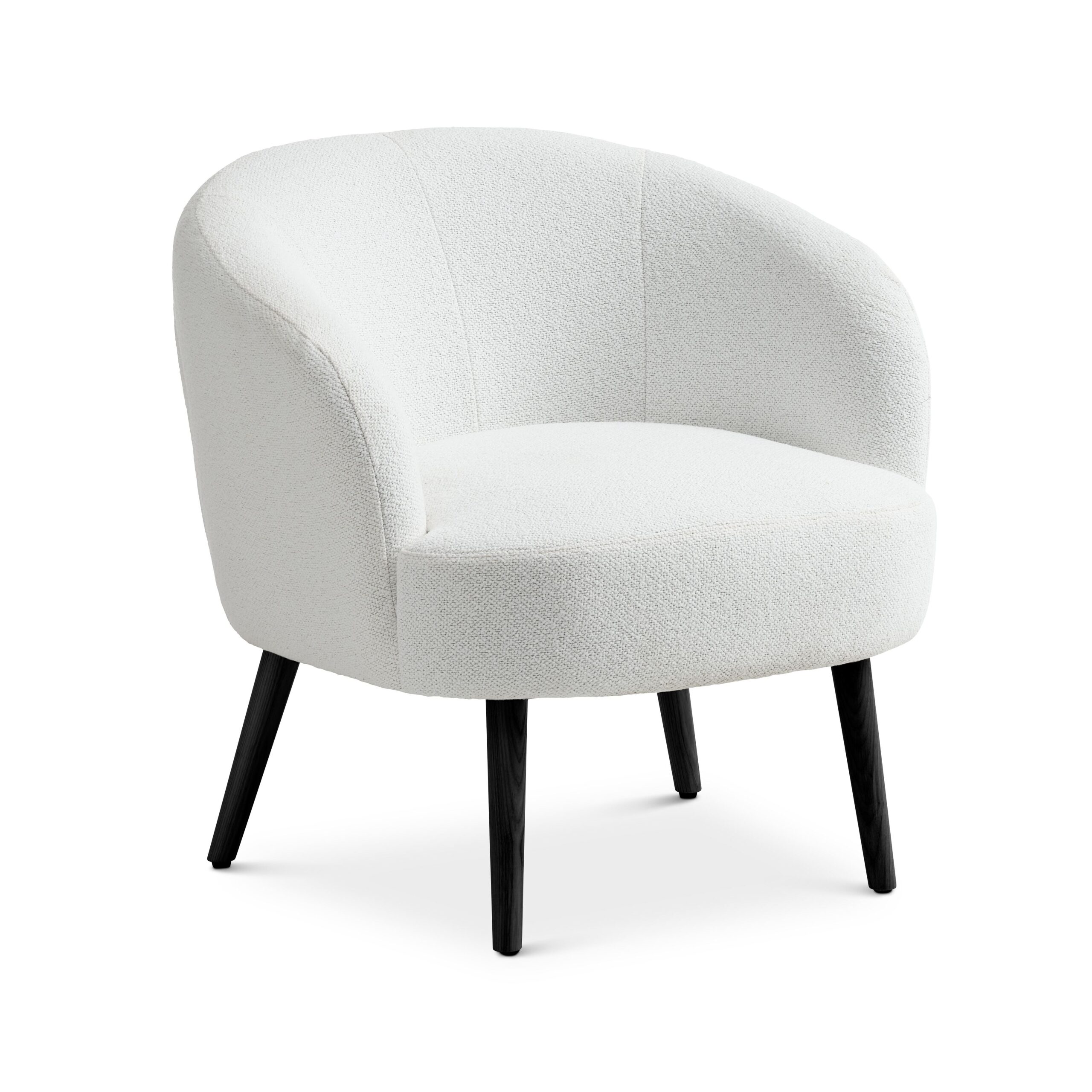 Conrad Loungestol M Armlæn Hvid Polyester Stof Og Sort Asketræ Fra Lexpo Living - 5715249031627