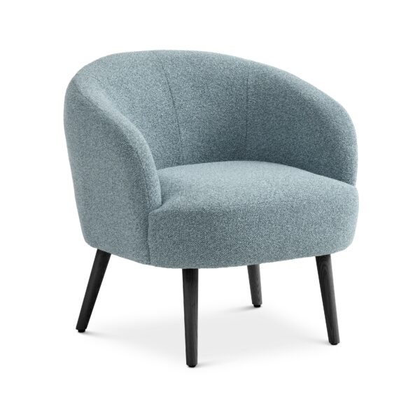 Conrad Loungestol M Armlæn æggeblå Polyester Stof Og Sort Asketræ Fra Lexpo Living - 5715249031702