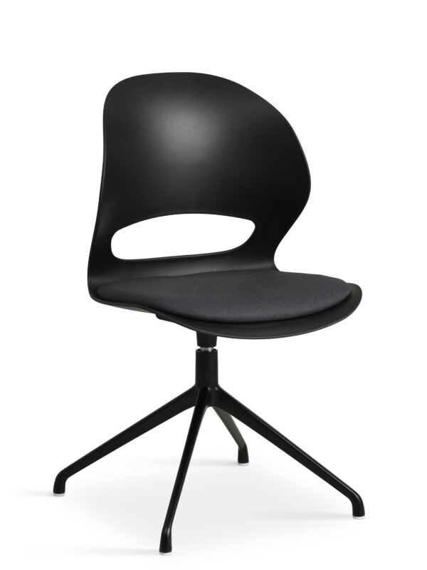 Linea Spisebordsstol M Drejefunktion Og Sort Stofhynde Sort Pvc Og Sort Metal Fra Lexpo Living - 5715249032808