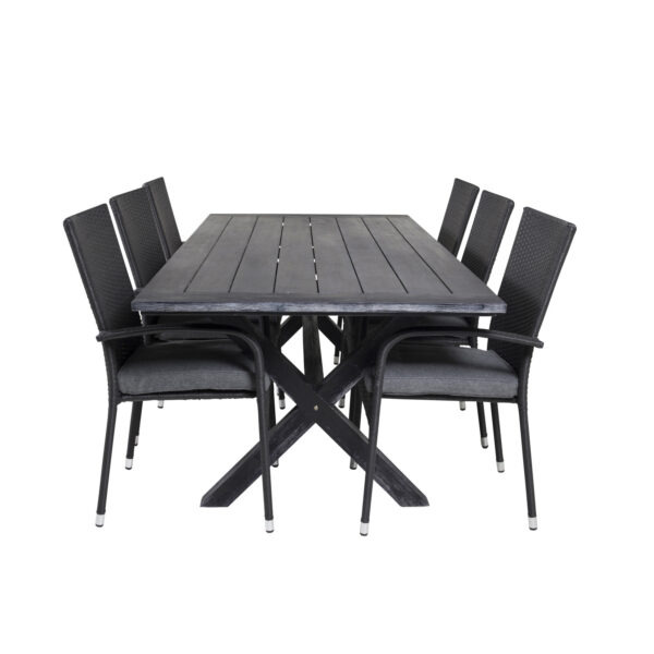 Venture Design Havesæt M Rives Bord 200x100 Og 6 Anna Stole M Armlæn Akacie Rattan Fra Venture Design