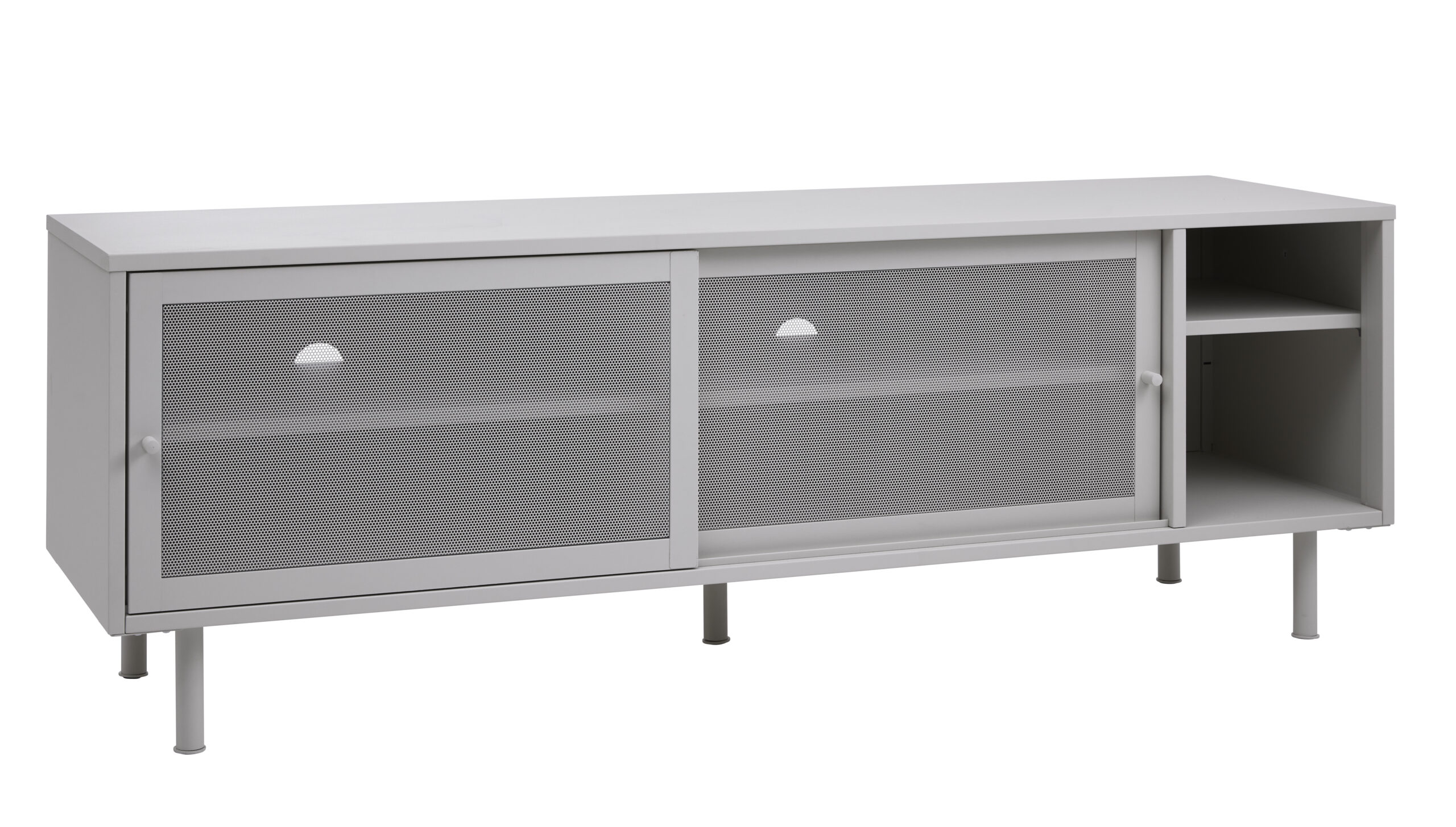Veep Tv Bord M 2 Skydelåger Og Hylder Greige Metal 160x45 - 5704745149745