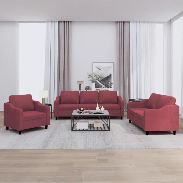 2 Personers Sofa Med Hynder Stof Vinrød - 8721012067431